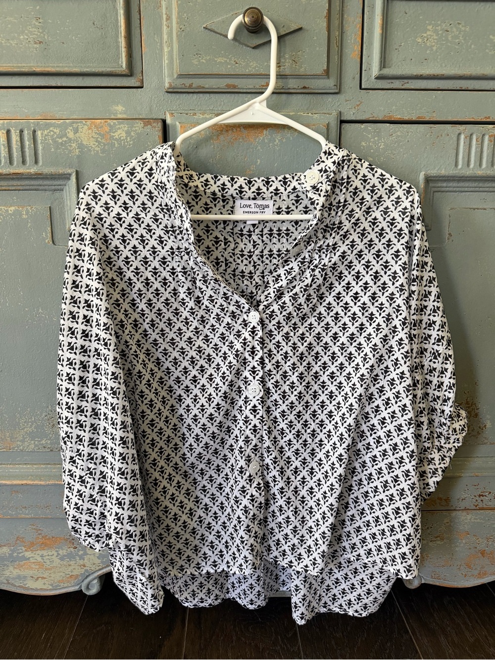 Emerson Fry Love Tomas Mandarin Collar Top